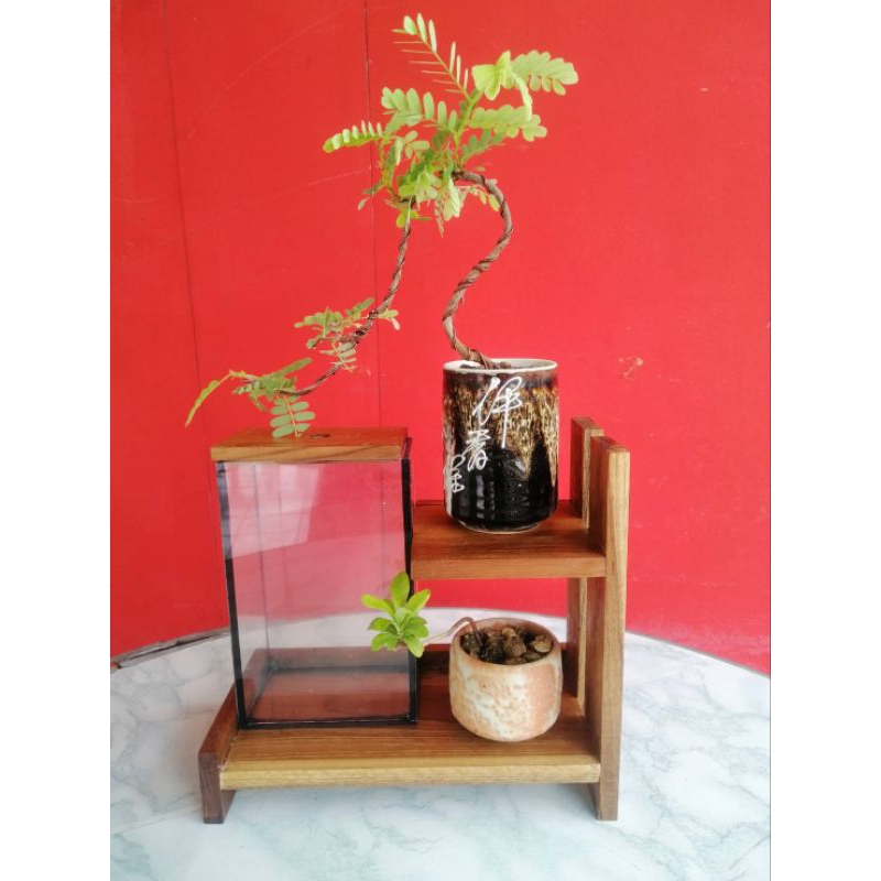 โหลปลาเล็กขนาด 4 นิ้ว พร้อมชั้นวาง (สำหรับใส่ปลากัด ปลาสวยงามขนาดเล็ก)