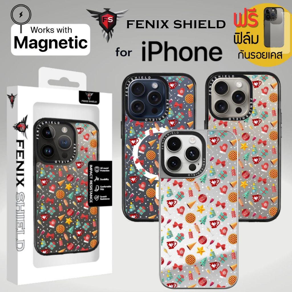 (แถมฟิล์มเคส+ลดเพิ่ม) เคส FenixShield Tough EXTREME Series [ CHRISTMAS SNOW ] สำหรับ iPhone 15 / 14 / Pro / Pro Max