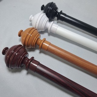 ราวผ้าม่านตาไก่ สีสักทอง พร้อมอุปกรณ์ติดตั้งครบชุด หัวจุกสูง