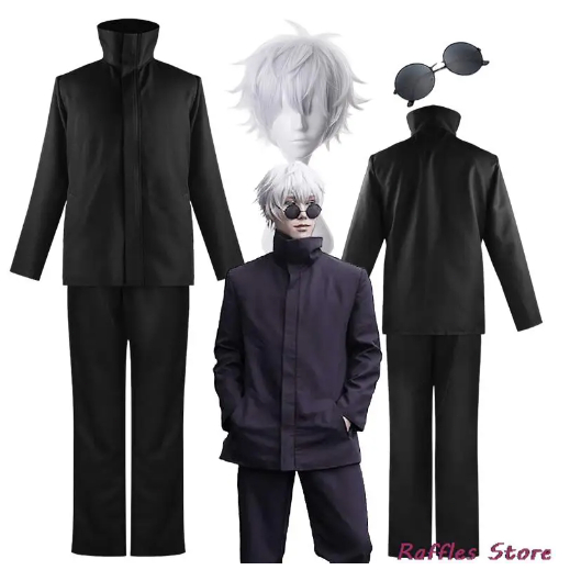 🇹🇭 อะนิเมะ ชุดแปลกๆ Jujutsu Kaisen Gojo Satoru Cosplay Costume ผู้ใหญ่คอสเพลย์เครื่องแต่งกายแว่นตาวิกผมฮา
