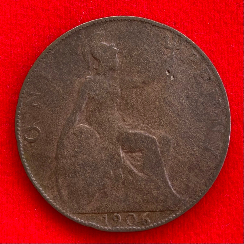 🇬🇧 เหรียญอังกฤษ United Kingdom 1 penny ปี 1906 เหรียญ​ต่างประเทศ