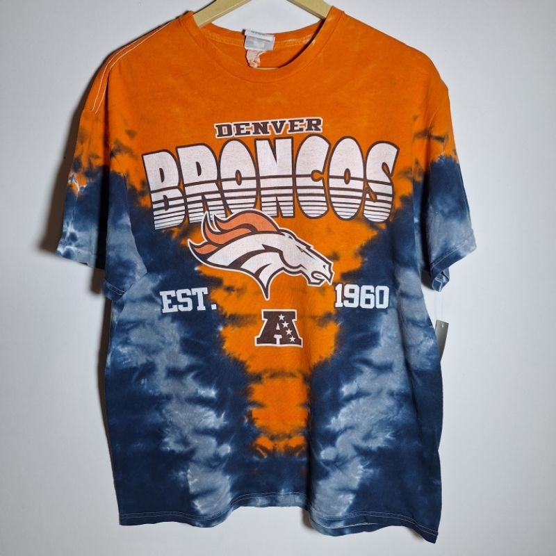 เสื้อยืด NFL team apparel DENVER BRONCOS tie dye size L (L000)