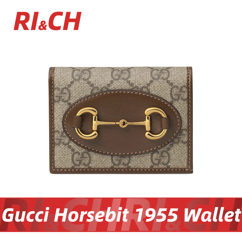 #Rich Gucci ราคาถูกที่สุดใน Shopee แท้💯GUCCI HORSEBIT 1955 CARD CASE WALLET กระเป๋าเงิน GG Supreme