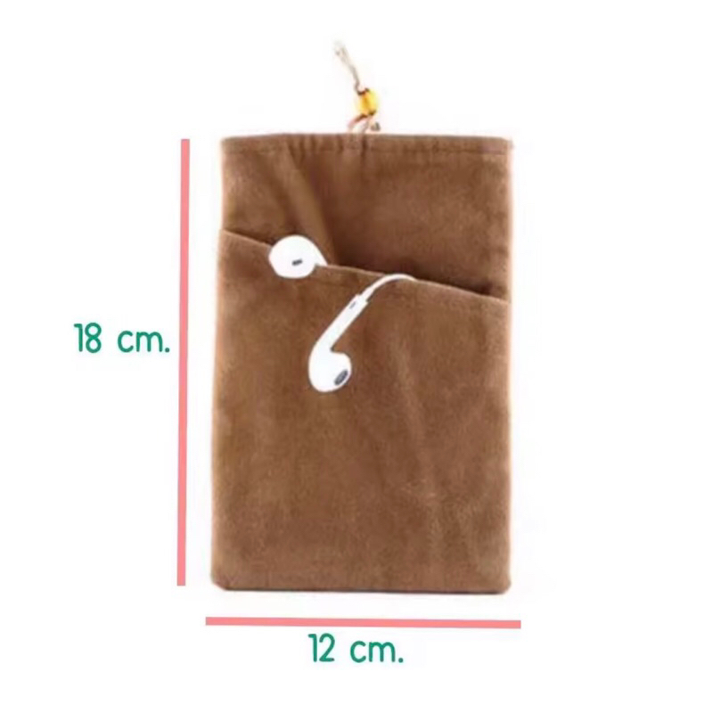 พร้อมส่ง ถุงผ้ากำมะหยี่ใส่มือถือ ใส่แบตสำรอง Size XL 2ชั้น ช่วยถนอมหน้าจอมือถือ ลดรอยขีดข่วน - รูปที่ 4