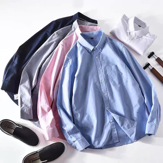 [M-2XL] เสื้อเชิ้ตคอปกแขนยาว 5สี เสื้อเชิ้ตไซส์ใหญ่ เสื้อเชิ้ตผู้ชายไซส์ใหญ่
