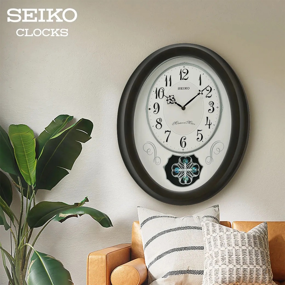 Seiko Melody in Motion Wall Clock นาฬิกาแขวนดนตรี รุ่น QXM606N มีเพลงให้เลือกทั้งหมด 18 เพลง
