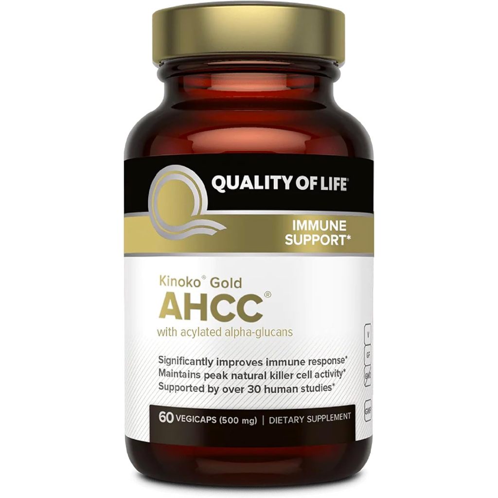 Premium Kinoko Gold AHCC Supplement–500mg of AHCC per Capsule–Supports Immune Health–60 Veggie Capsules (No.3351)
