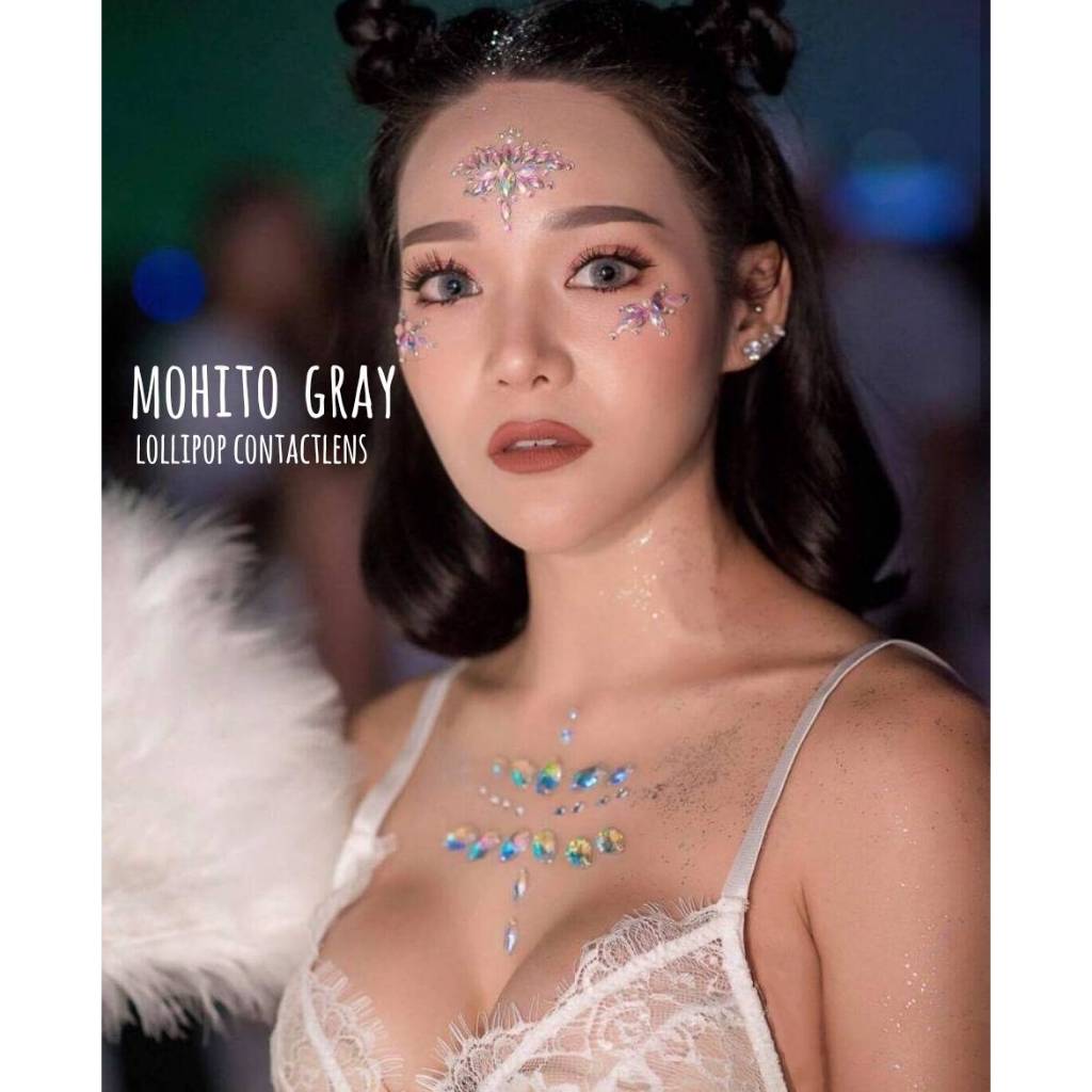 คอนแทคเลนส์ Lollipop รุ่น Mohito Gray/Brown 0.00 ถึง -10.00