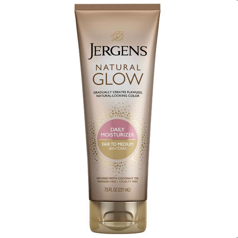 โลชั่นเปลี่ยนผิวเป็นสีแทน Jergens Natural Glow Daily Moisturiser Fair to Medium Skin Tones 221ml.