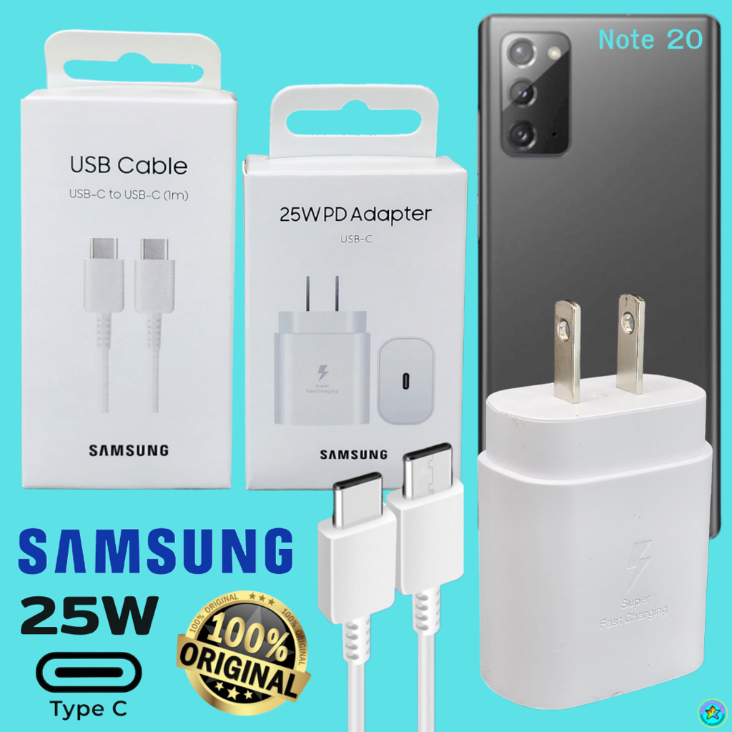 ที่ชาร์จ Samsung 25W (US) หัว+สาย Usb-C Type-C 1-1.8ม. สำหรับ ซัมซุง Note 20 Adaptive Fast Charging ชาร์จด่วนแบบพิเศษ