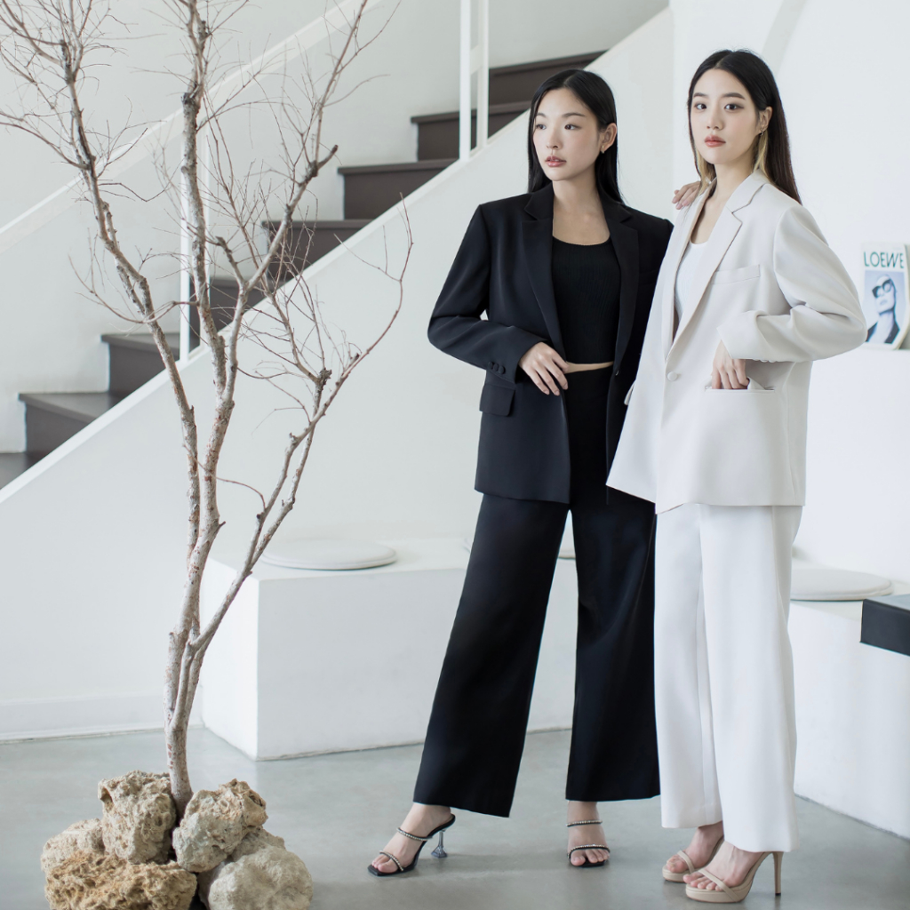 AIRI - JOY PANTS กางเกงขายาวเอวสูง ซิปหลัง