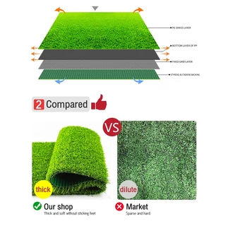 หญ้าเทียม 2*1M 2*2M 2*3M หญ้าปลอม แผ่นหญ้าเทียม ตกแต่งสวน สีเหมือนจริง นุ่มนิ่ม ไม่ทิ่มมือ หนา1cm 1.5cm 2cm