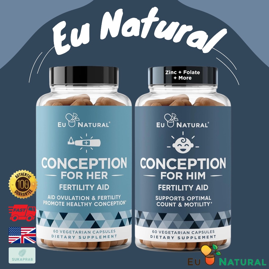 พร้อมส่ง Eu Natural Conception For Her & Him Fertility Booster & Prenatal 60 Veg Soft Capsules