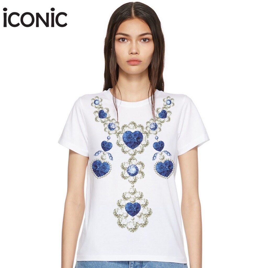 iCONiC SAPPHIRE T-SHIRT #6013 เสื้อยืด พิมพ์ลาย อัญมณี สีไพลิน ประจำเดือนเกิด กันยายน