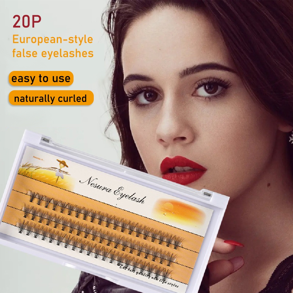 💗20D ชุดต่อขนตา ขนตาคลัสเตอร์ ขนตามิ้งค์ 3D ธรรมชาติ ติดทน ไม่หนักตา พร้อมส่งขนตาทำมือ วัสดุธรรมชาติ
