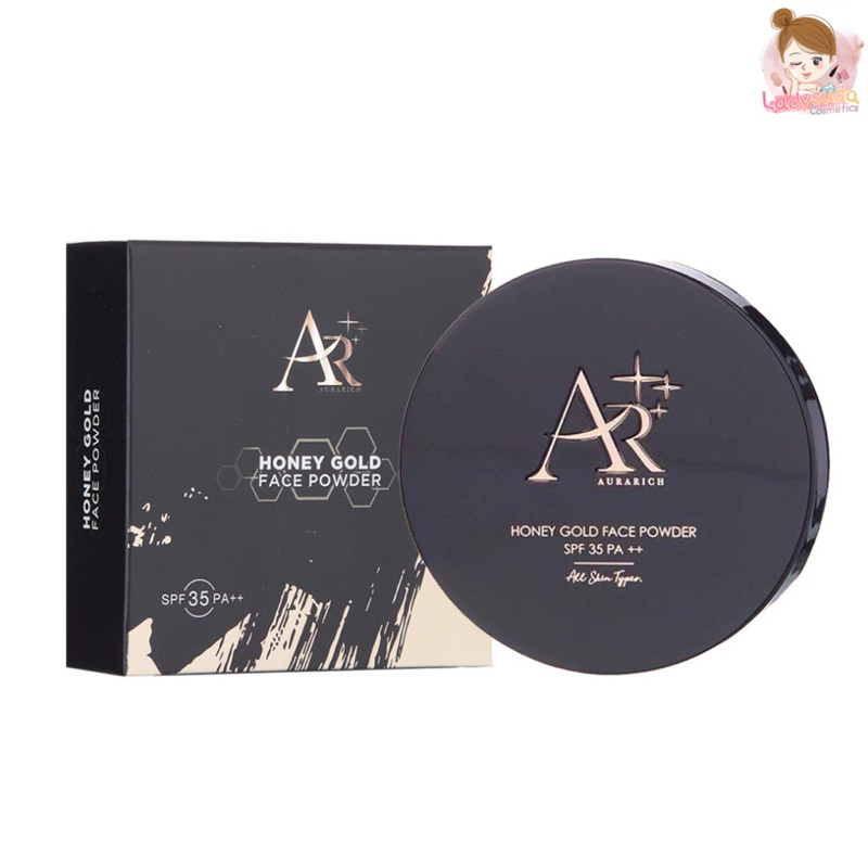 แป้งพัฟออร่าริช Aura Rich Honey Gold Face Powder SPF35 PA+++