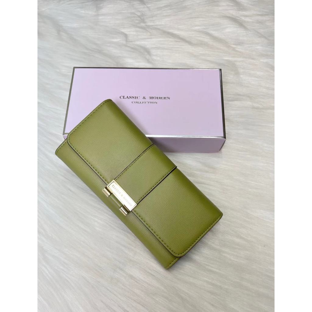 [พร้อมส่งในไทย]กระเป๋าสตางค์ผู้หญิงใบยาว 3พับ CLASSIC&MODERN ใส่ของได้เยอะใส่บัตรได้ แฟชั่นสําหรับสตรี 048