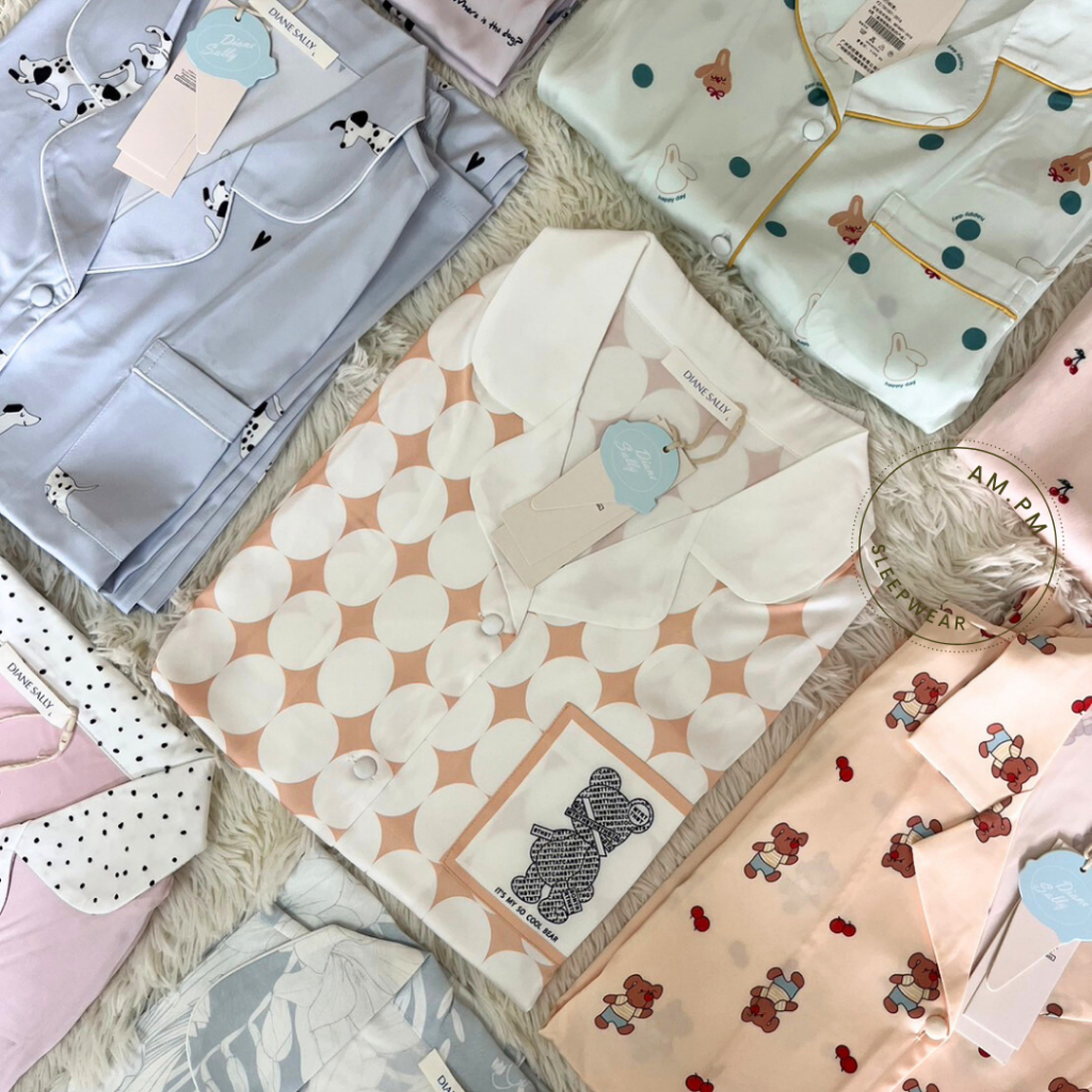 [ร้านโค้ดคุ้มลด 30%]♕ New2026Diane Sally ชุดนอนซาติน ผ้าดีมาก Premium Silk Satin