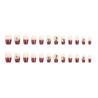 【สินค้าใหม่DD246] พร้อมส่งในไทย แฟลชเจาะเล็บปลอม เล็บปลอมกันน้ำ กล่องละ 24 ชิ้น เล็บปลอมสำเร็จรูป
