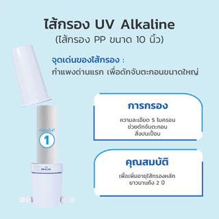 safe ไส้กรองน้ำดื่มเซฟ รุ่น UV Alkaline จำหน่ายโดย DrinkCo *ไม่มีกระบอกข้างเครื่อง จำหน่ายเฉพาะสารกรอง