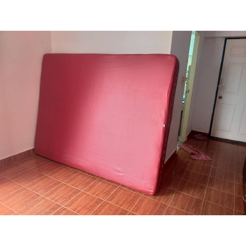 ปลอกหนัง PVC หุ้มที่นอนแบบสวมทับมีซิปรอบตัวยู ประเภทหนัง PVC สีแดง