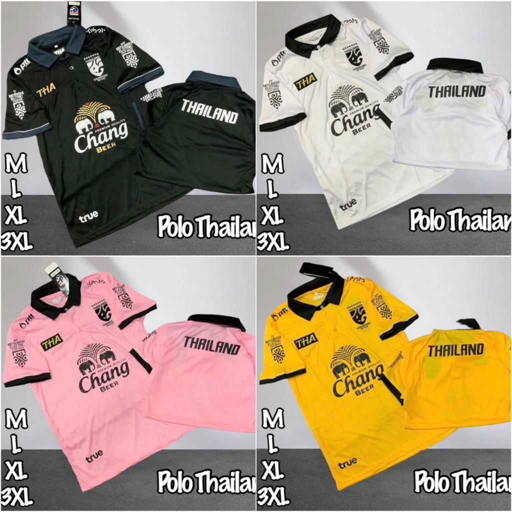 เสื้อกีฬาคอโปโลทีมชาติไทยผ้าใส่สบาย