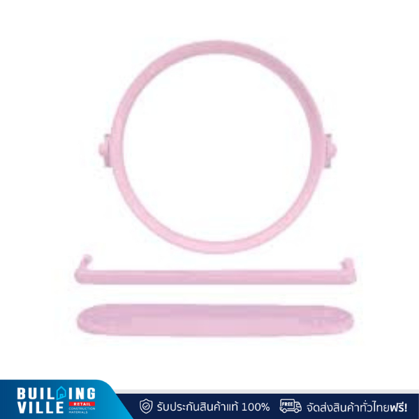 Vegarr กระจกหนาพิเศษ ทรงกลม 3 ชิ้น สีชมพู รุ่น VG333O-P