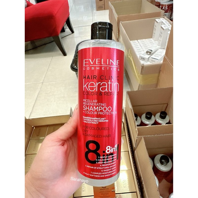 Eveline Keratin Color & Repair Shampoo and Colour Protection 8in1 400ml.