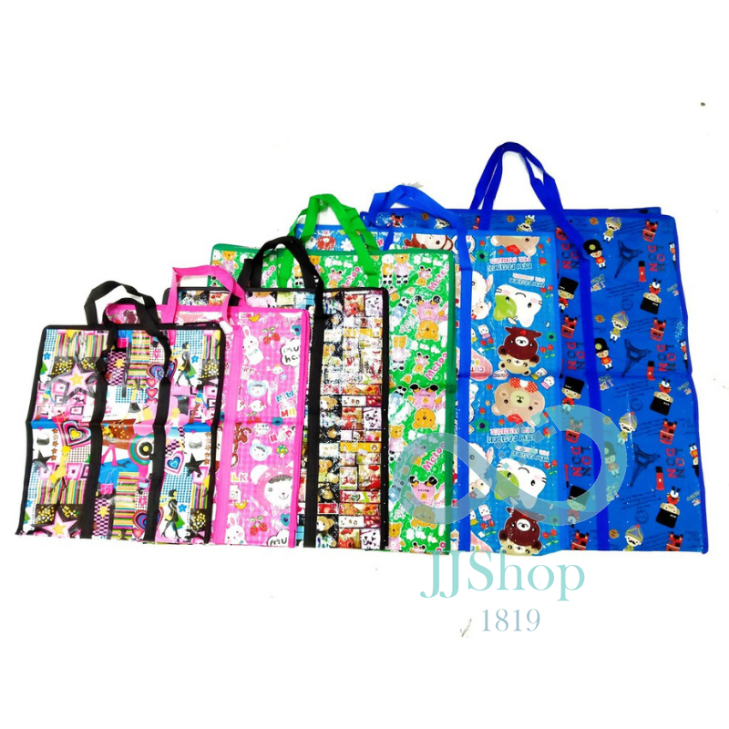 ถุงกระสอบลายการ์ตูน 🌷สำหรับขนของขาย ย้ายบ้าน 🛍หนา ทนทาน ส่งไว jj99