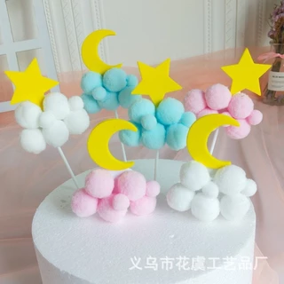 ลายมาใหม่🎈🎈 ป้ายปักเค้ก HBD ป้ายปักรูปก้อนเมฆ CAKE Happy Birthday อุปกรณ์ตกแต่งเค้ก C22