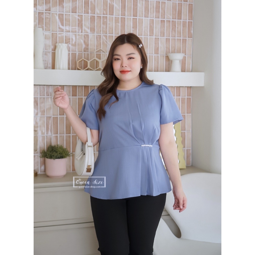 Kylie-สีม่วง เสื้อแฟชั่นสาวอวบอ้วนไซส์อก 42,46,50 นิ้ว Plus size Fashion