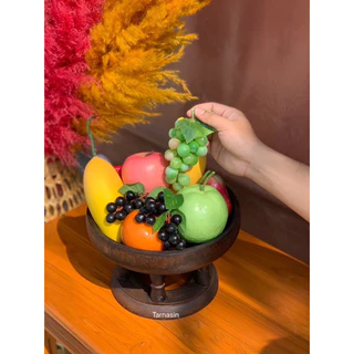 ขันโตกสีโอ๊ค ขันโตกไม้ ขันโตกสีโอ็ค ไม่มีลวดลาย 4,5,6,8,10,12 นิ้ว (ราคาต่อ1ใบ)