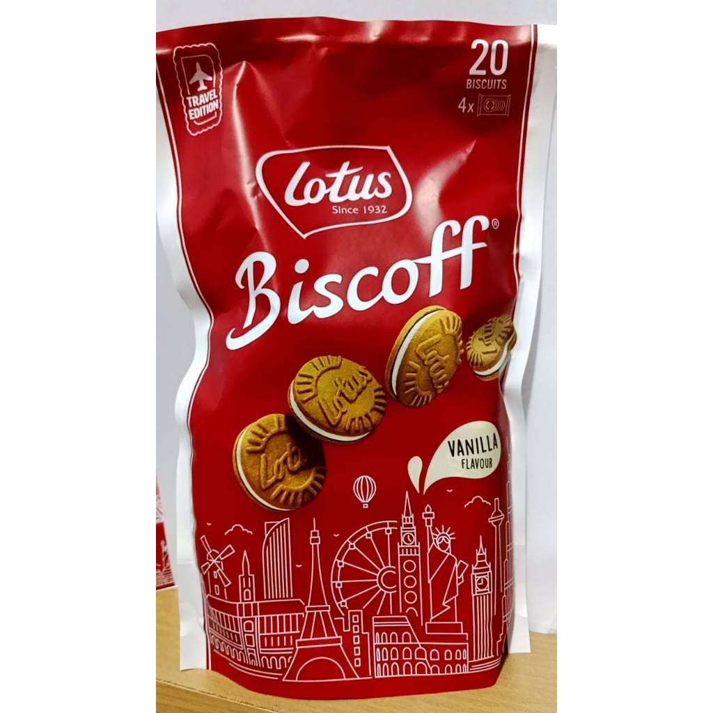 Lotus Since 1932 Biscoff Travel Edition Vanilla Flavour 20 Biscuits มี 4 ห่อเล็ก 200g Exp17/06/24