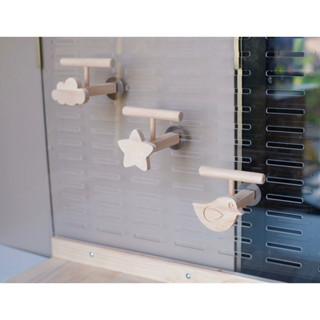 LP34 คอนนก โมบายนก แบบยึดกรง ดีไซน์สวย น่ารัก ทำจากไม้ยางพาร…