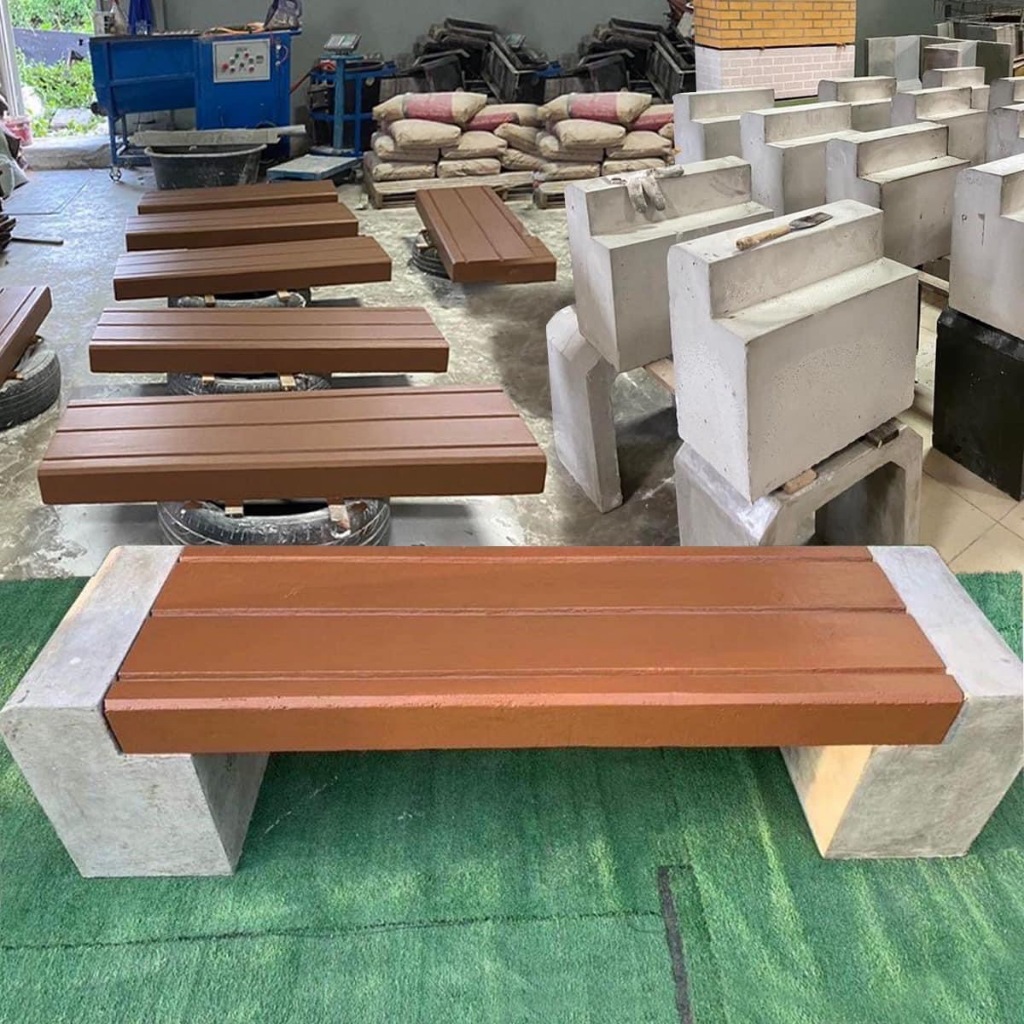 ม้านั่งสนาม เก้าอี้นั่งในสวน  รุ่น Montridesign 02 วัสดุทำจากปูนซีเมนต์เสริมเหล็กมีความแข็แรงคงทน