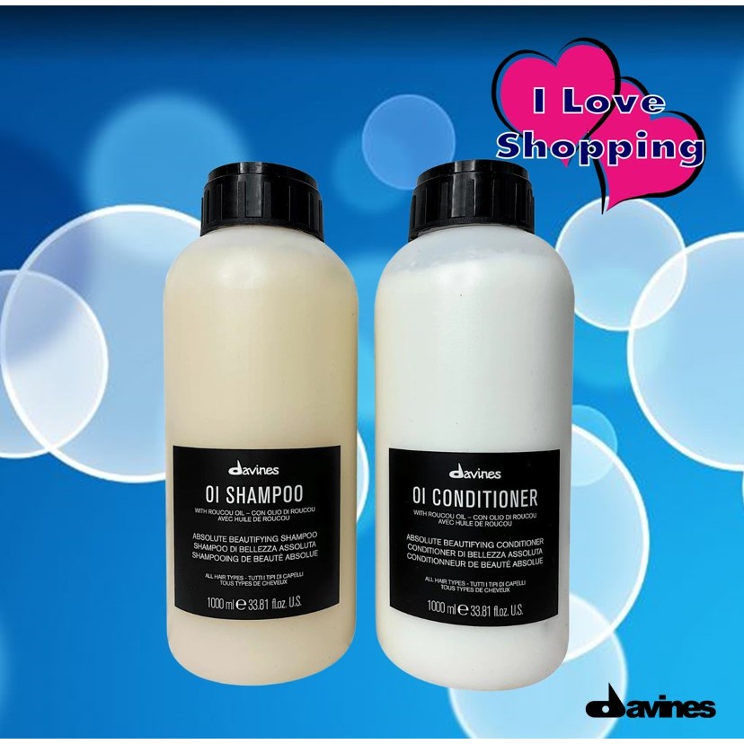 Davines OI Shampoo/Conditioner 1000 ml  แชมพู ครีมนวด เหมาะกับทุกสภาพเส้นผม คู่หูที่เติมความชุ่มชื่น