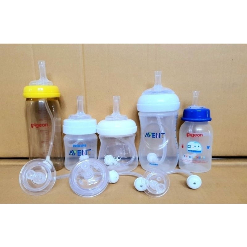 หลอดหัดดูดซิลิโคนคอแคบ&คอกว้างหรือใช้หย่าจุกนม