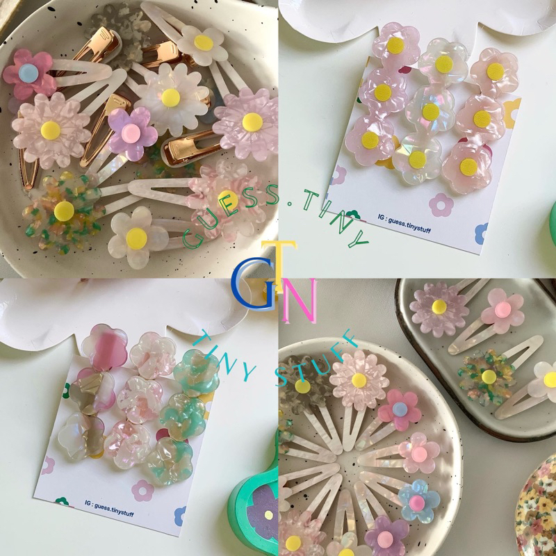 ราคาต่อชิ้น ส่งจากไทย กิ๊บหนีบผม Poppy&Butterfly Hair Clip กิ๊บติดผม กิ๊บดอกไม้ กิ๊บปากเป็ด