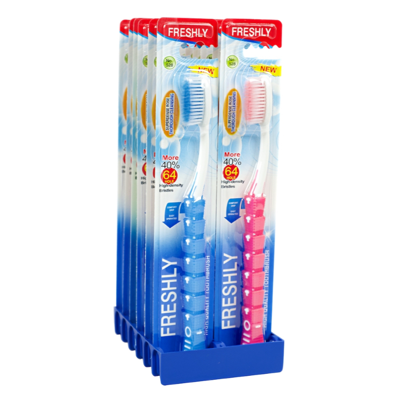 แปรงสีฟัน Freshly 528 แพ็ค 12 ด้าม​ ขนแปรง​นุ่ม​ | Soft Toothbrush Freshly 528 | 1 Dozen