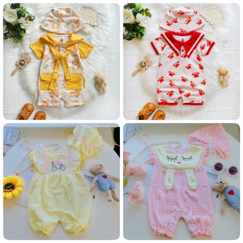 พร้อมส่ง ลายใหม่ ชุดบอดี้สูทเด็กแรกเกิด ชุดเด็กอ่อน รอมเปอร์เด็กทารก นารักๆ