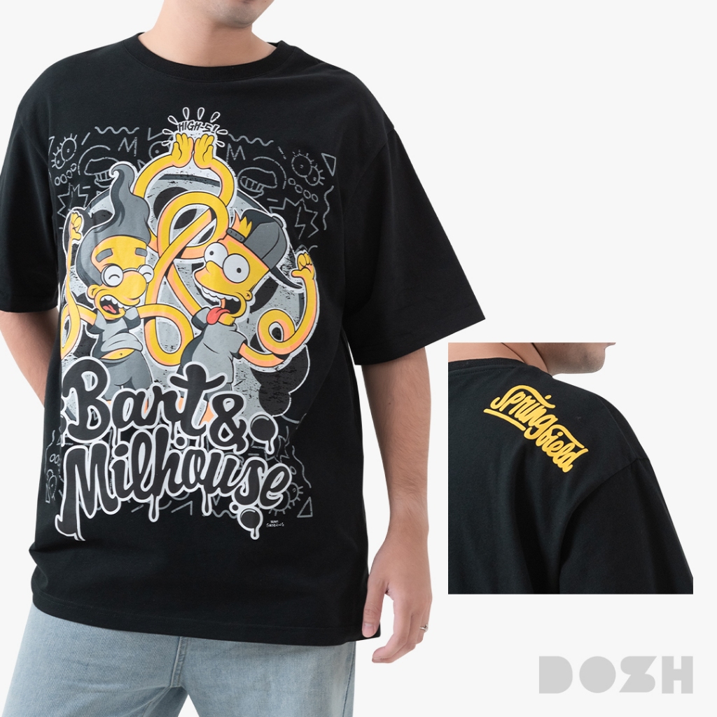 DOSH EXTRASIZED T-SHIRTS THE SIMPSONS เสื้อยืดใหญ่พิเศษ3-7XL DSIMTX5001-BL