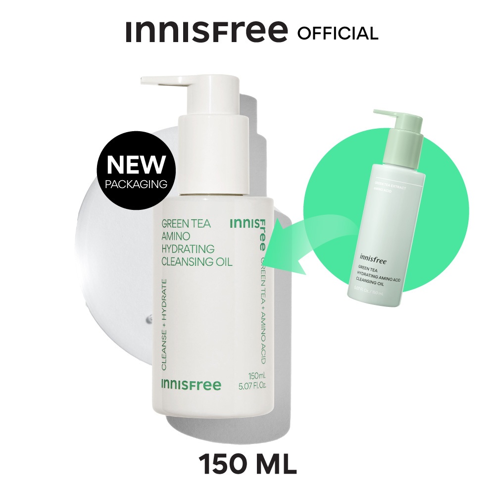 [คลีนซิ่งออยล์] Innisfree Green tea hydrating Amino Acid cleansing Oil (150ml) ละลายเครื่องสำอางหมดจด