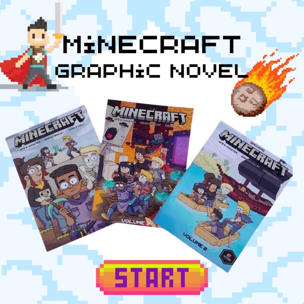 หนังสือ Minecraft Graphic Novel (ชุด 3 เล่ม) comic เกม การ์ตูน ภาษาอังกฤษ เด็ก