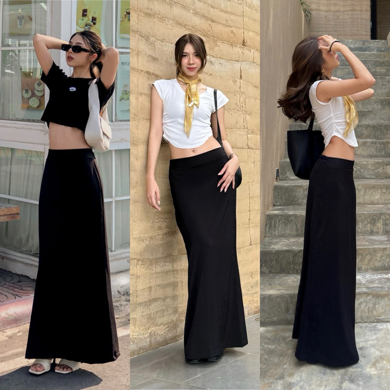 กระโปรงยาวสไตล์มินิมอล” Ivy maxi skirt”
