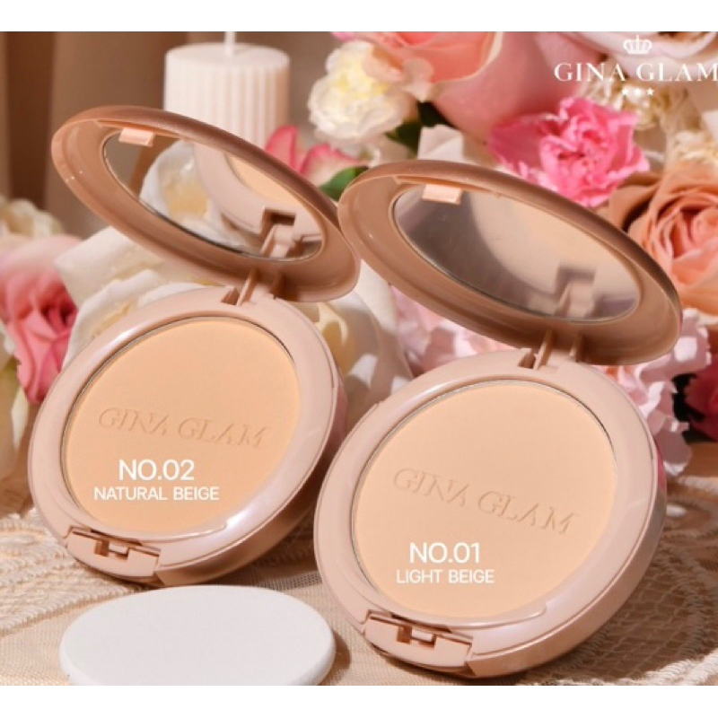 GINA GLAM Wear Matte Pressed Powder  แป้งพัฟ แมต 11g.