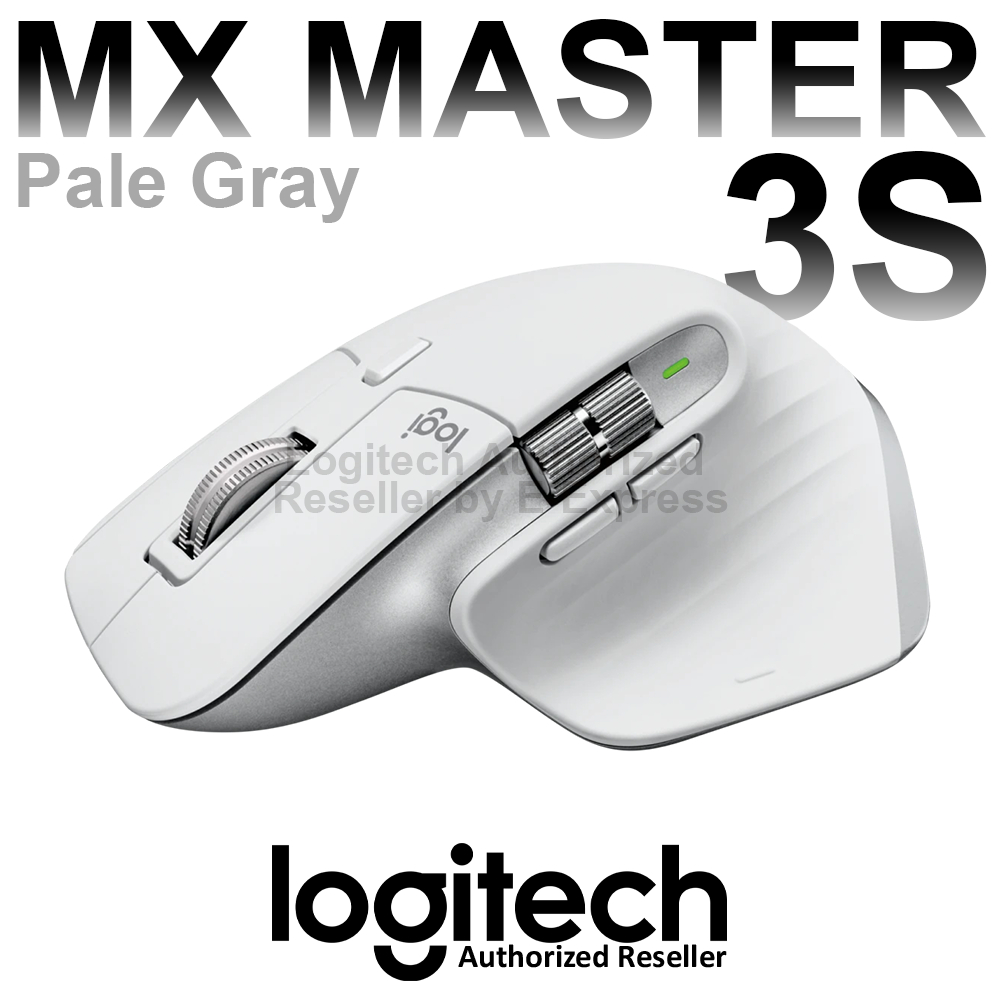 Logitech MX Master 3S Performance Wireless Mouse (Pale Gray) เมาส์ไร้สาย สีขาว ของแท้ ประกันศูนย์ 1ปี