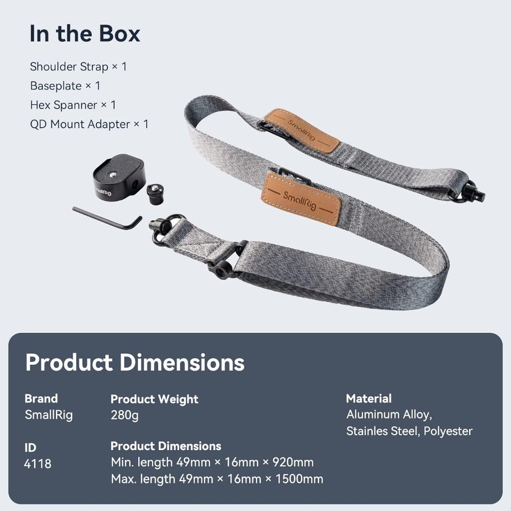 📌ส่งจากไทย📦 SmallRig สายสะพาย DJI RS4 / RS3 / RS2 Shoulder Strap 4118 Gimbal Weight-Reducing  พร้อม Adapter