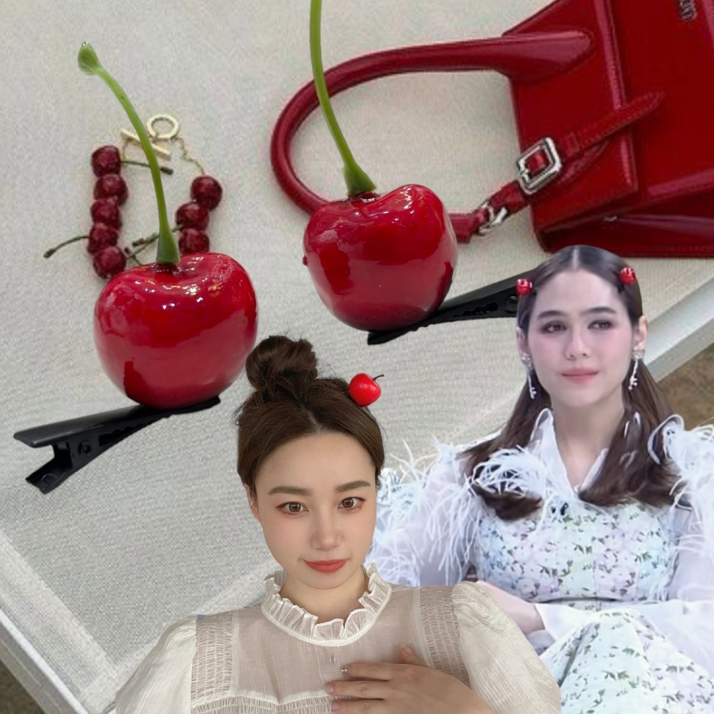 Cherry Hair Clip กิ๊ฟเชอรี่ ปากเป็ด ตัวกิ๊ฟเป็นรูป cherry อะไหล่อย่างดี ไม่หนักไม่เบาไป งานสวยเป๊ะ