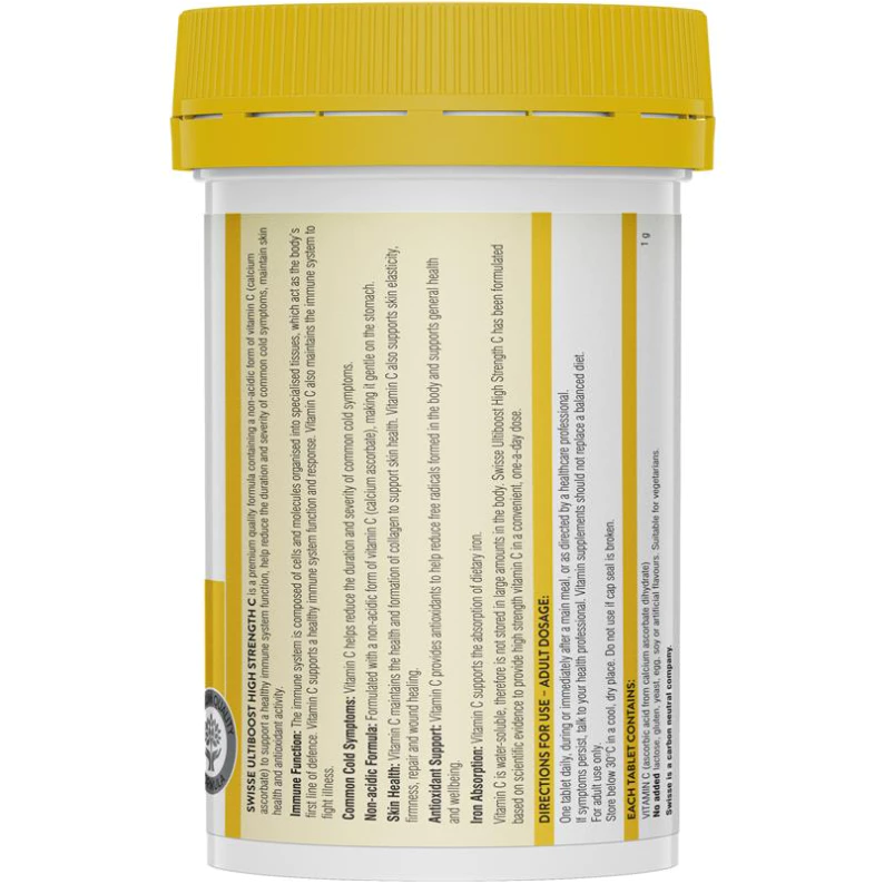 Swisse Ultiboost Vitamin C 1000mg 150 Tablets วิตามินซี บำรุงผิวใส เสริมภูมิคุ้มกัน บรรเทาอาการหวัด thumbnail 4
