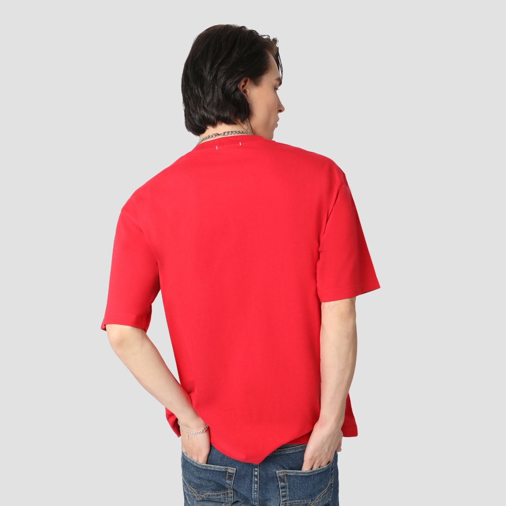 DAVIE JONES เสื้อยืด Logo Oversized Fit T-Shirt LG0074 สีแดง ขาว ดำ